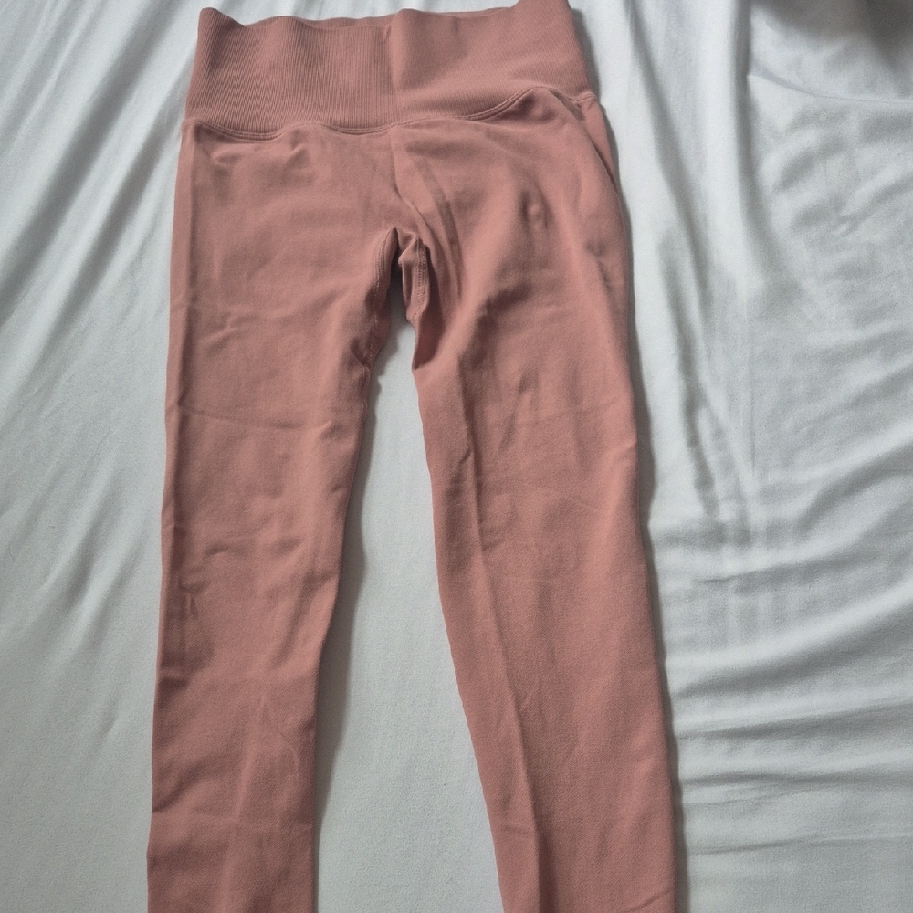 High-Waist Seamless Leggings in Dusty Rose